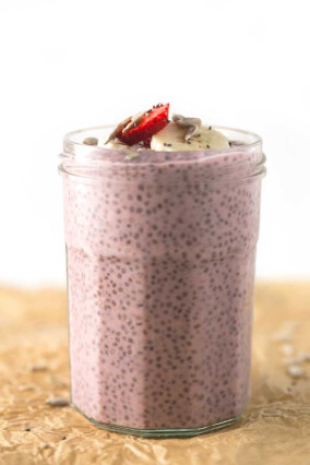 Pudin de chía con fresas