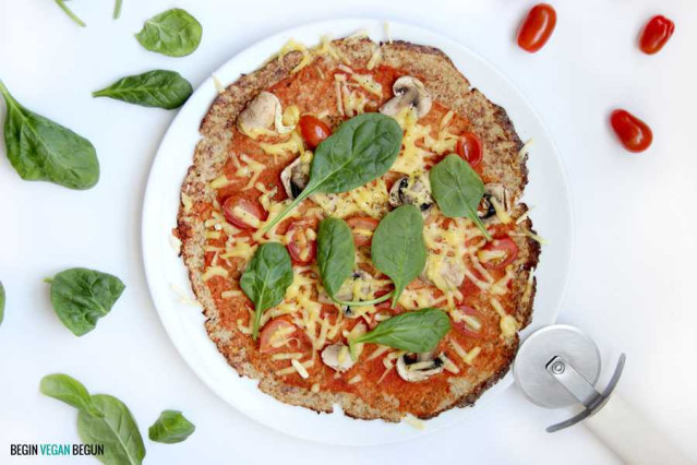Pizza con base de coliflor