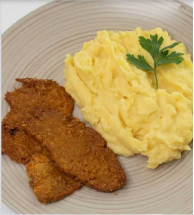 Seitan asado  con puré de papas