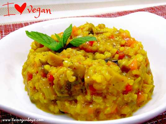 Arroz guisado con seitán