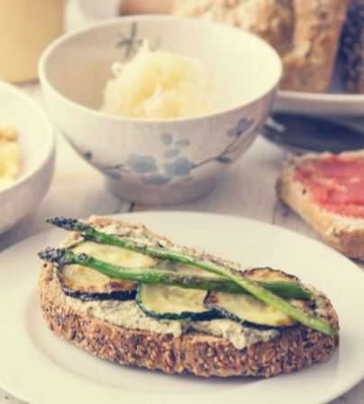 Tostadas con vegetales