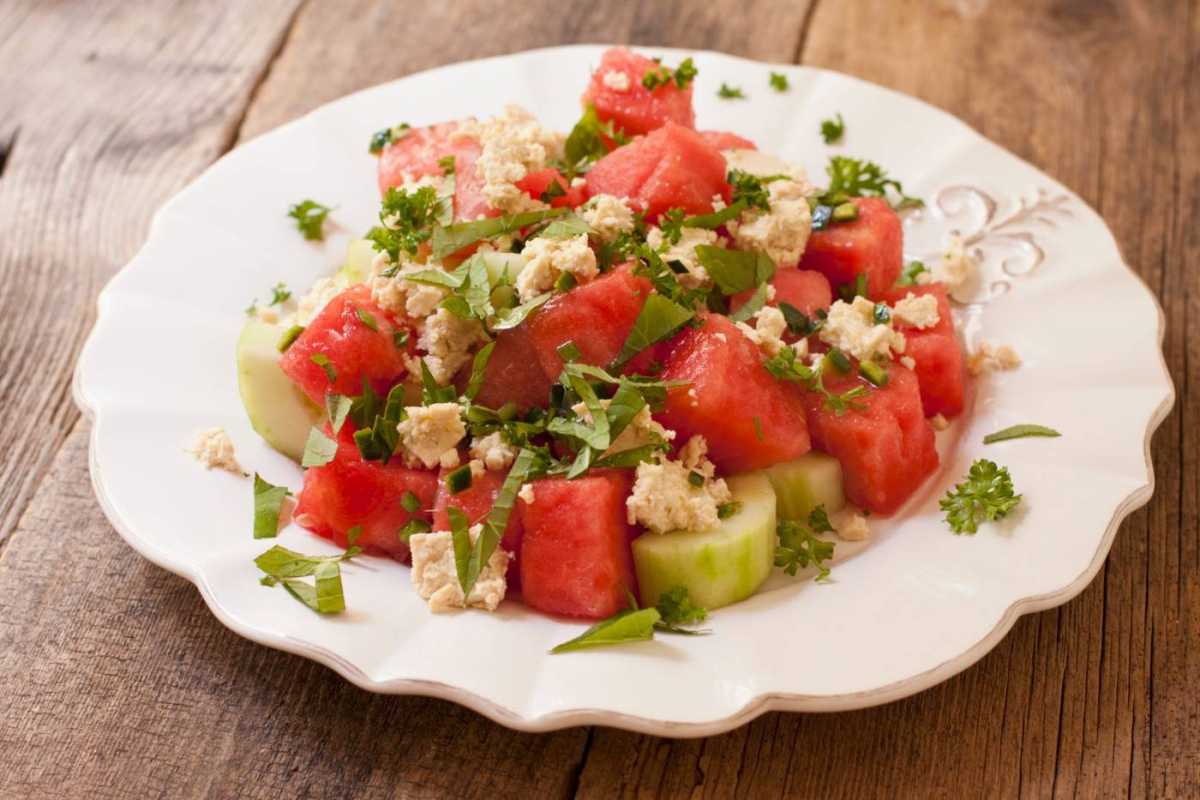 Ensalada fresca de sandía y pepino