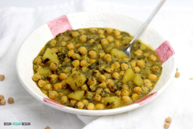 Garbanzos con espinacas