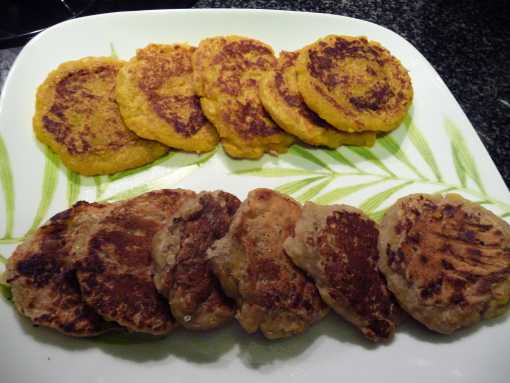 Torrejitas dulces de plátano y zapallo loche