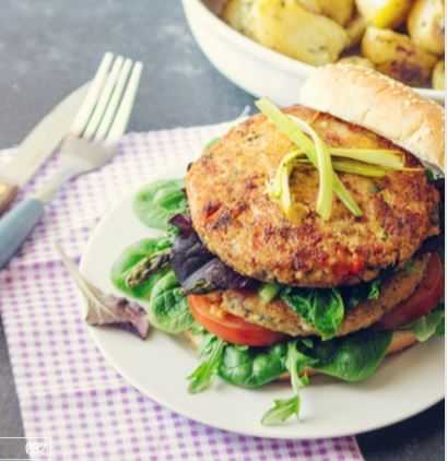 Hamburguesas de tofu y verduras
