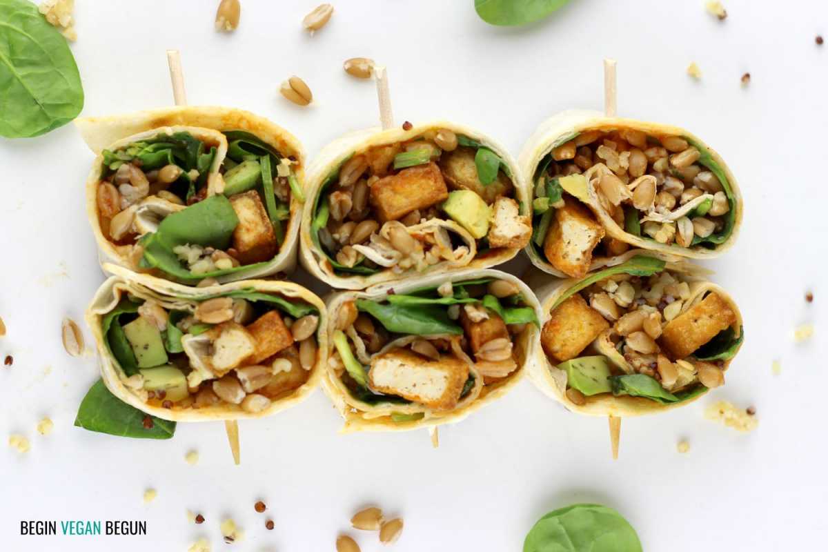 Wraps de tofu y cereales